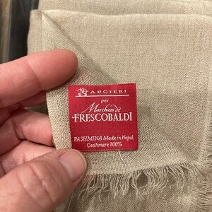 Arcieri Beige 100% Cashmere Pashmina unisex 18” X 70” made in Nepal NIB
